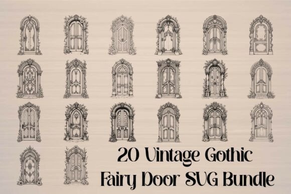 Download Vintage Gothic Fairy Door SVG Bundle - Vintage Collection