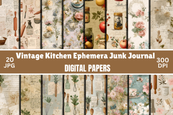 Download Vintage Kitchen Ephemera Junk Journal - Vintage Collection