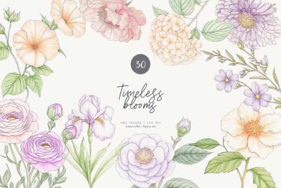 Download Timeless Blooms Pastel Flowers Vintage - Vintage Collection