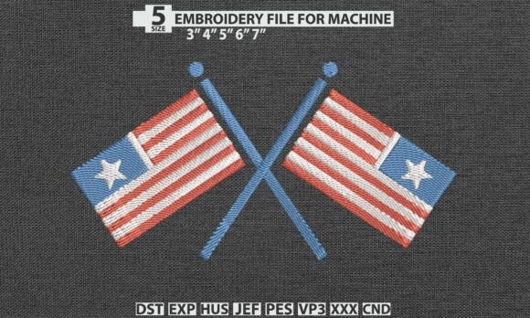 Download USA Flag DST PES Embroidery Design - Pes embroidery design Collection