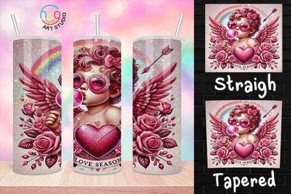 Download Cupid Blowing Vintage Valentines Tumble - Vintage Collection