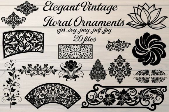 Download Elegant Vintage Floral Ornaments - Vintage Collection