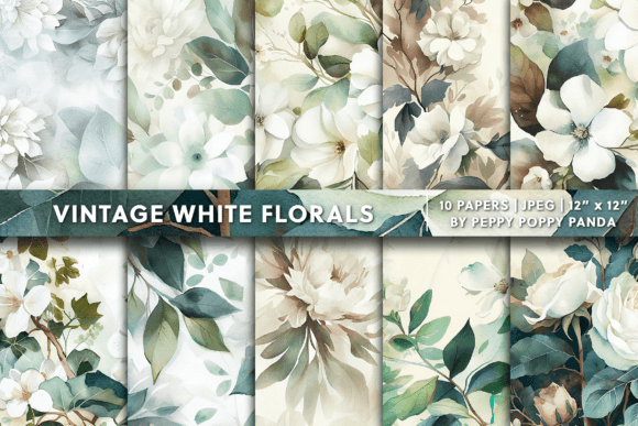 Download Vintage White Floral Background Texture - Vintage Collection