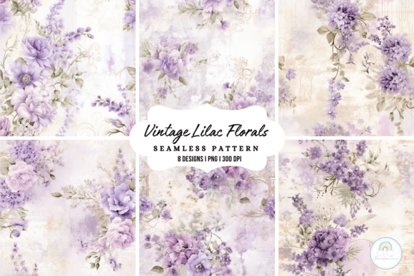 Download Vintage Lilac Floral Background - Vintage Collection