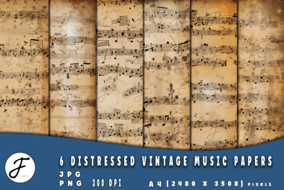 Download Distressed Vintage Music Papers - Vintage Collection