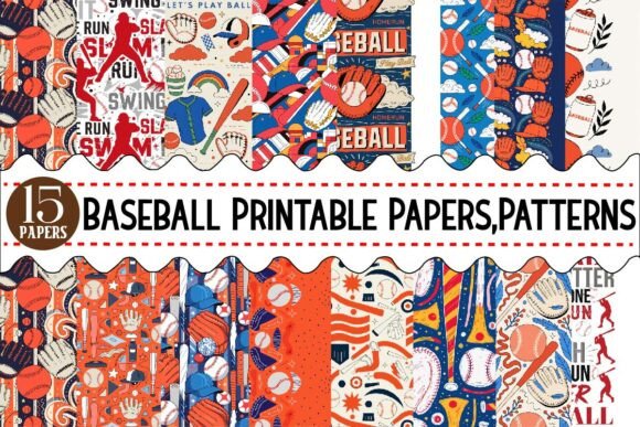 Download Baseball Printable Papers,Patterns - Baseball printable papers Collection
