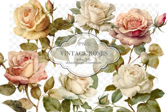 Download Vintage Roses Clipart Png - Vintage Collection