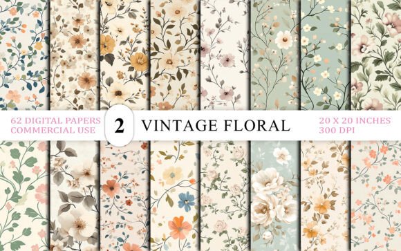 Download Seamless Vintage Floral Wallpaper Bg - Vintage Collection