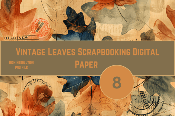Download Vintage Leaves Scrapbooking Paper - Vintage Collection