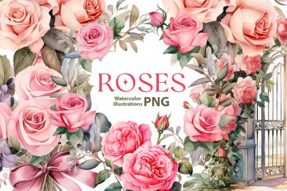 Download Watercolor Vintage Roses Cliparts - Vintage Collection