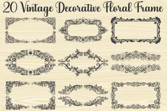 Download Vintage Decorative Floral Frames - Vintage Collection