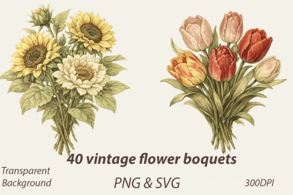 Download 40 Vintage Flowers Png - Vintage Collection