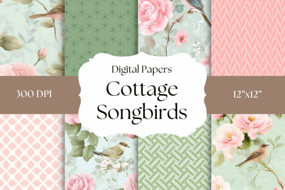 Download Cottage Songbirds Vintage Birds &amp; Roses - Vintage Collection