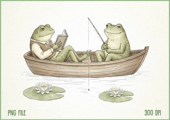 Download Vintage Frog Toad Bookish Cottagecore - Vintage Collection