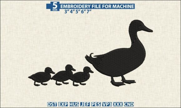 Download Duck Family DST PES Embroidery Design - Pes embroidery design Collection
