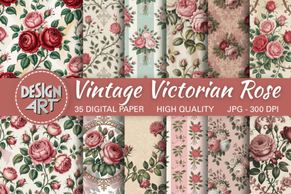 Download Vintage Victorian Rose Wallpaper Pattern - Vintage Collection