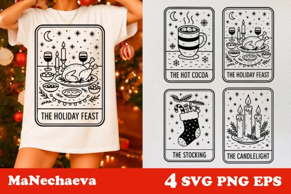 Download Vintage Christmas Tarot Card SVG - Vintage Collection