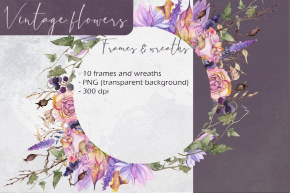 Download Vintage Flowers: Frames and Wreaths - Vintage Collection