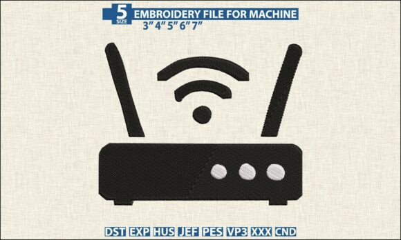 Download WiFi Router DST PES Embroidery Design - Pes embroidery design Collection